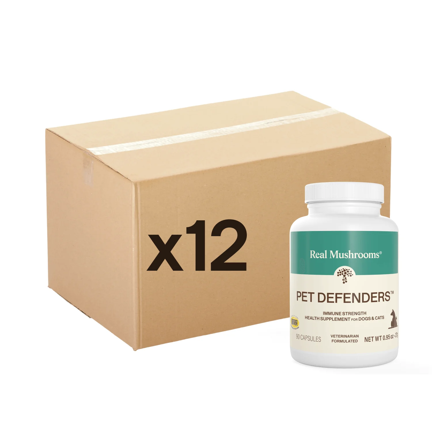 Pet Defenders™ Organic Mushroom Blend Capsules for Pets - 12 Units